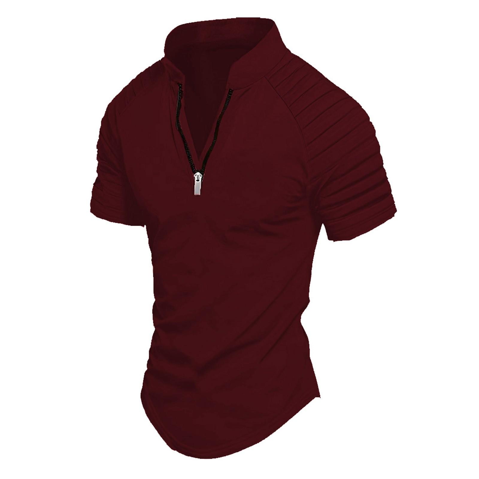 Men s Summer Solid Color Zipper Pleated Golf Shirt Raglan Short Sleeve Top Men s Casual Fashion Shirt M винный
Men s Summer Solid Color Zipper Pleated Golf Shirt Raglan Short Sleeve Top Men s Casual Fashion Shirt M винный