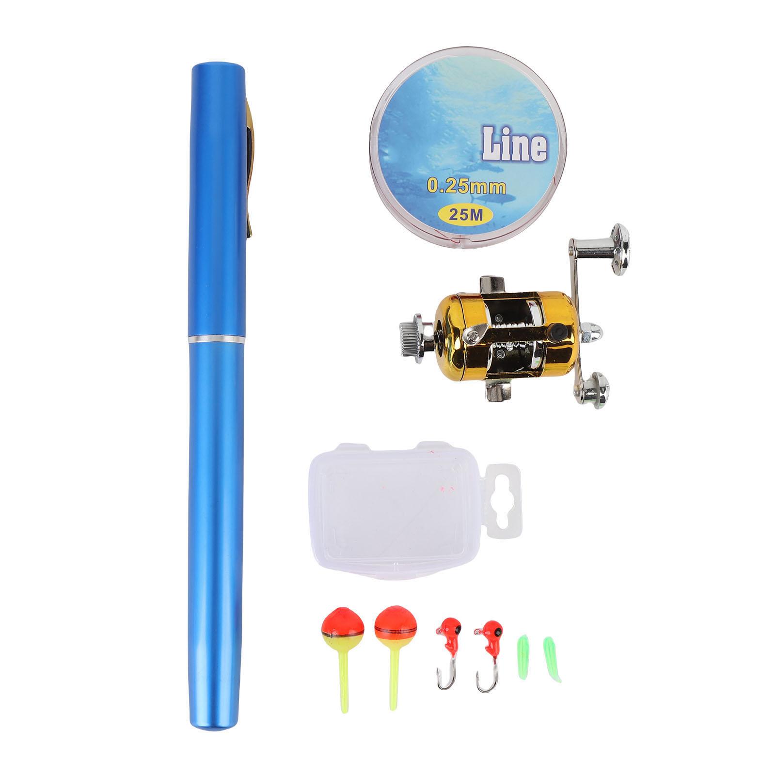 Miniature Pen Fishing Rod Portable Pocket Size Fishing Pole with Reel Wheel for Outdoor Blue
Miniature Pen Fishing Rod Portable Pocket Size Fishing Pole with Reel Wheel for Outdoor Blue