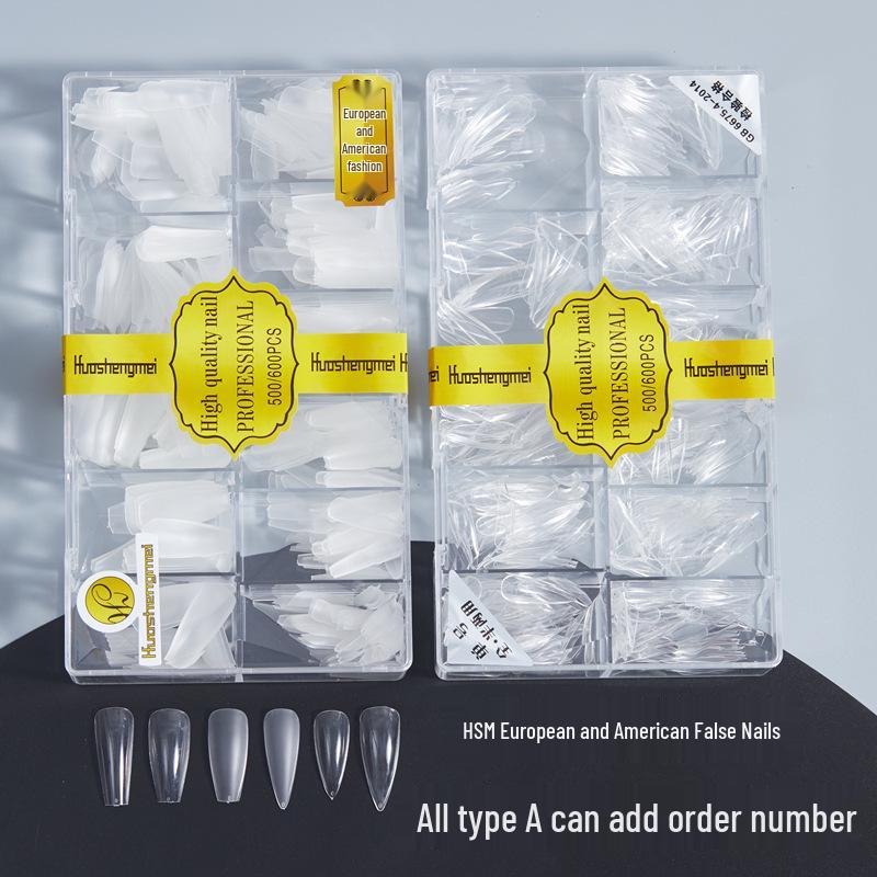 HSM Traceless Nail Tips: High-Quality, Trendy European & American Styles, Transparent, No-Buffing, Matte, Stiletto, Trapezoid Designs
HSM Traceless Nail Tips: High-Quality, Trendy European & American Styles, Transparent, No-Buffing, Matte, Stiletto, Trapezoid Designs