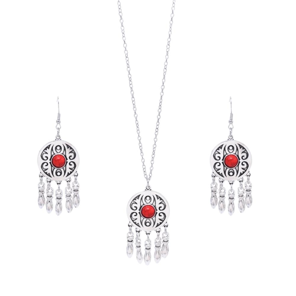 Silver Color Alloy Vintage Ethnic Necklace Round Triangle Pendant Moon Pendant Kazakhstan Jewelry Set Ethnic Style Tassel Design
Silver Color Alloy Vintage Ethnic Necklace Round Triangle Pendant Moon Pendant Kazakhstan Jewelry Set Ethnic Style Tassel Design