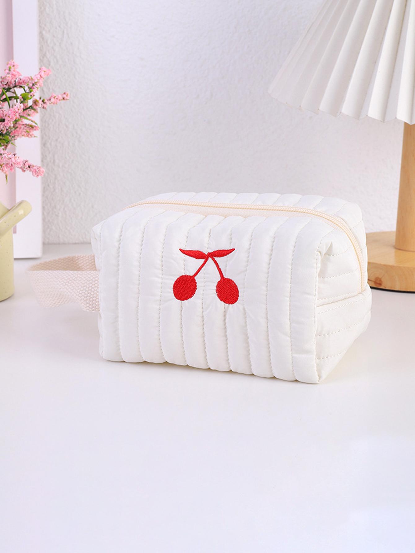 Simple cherry pattern cute pencil case, stationery and office supplies storage bag, portable embroidered pencil case for student
Simple cherry pattern cute pencil case, stationery and office supplies storage bag, portable embroidered pencil case for student