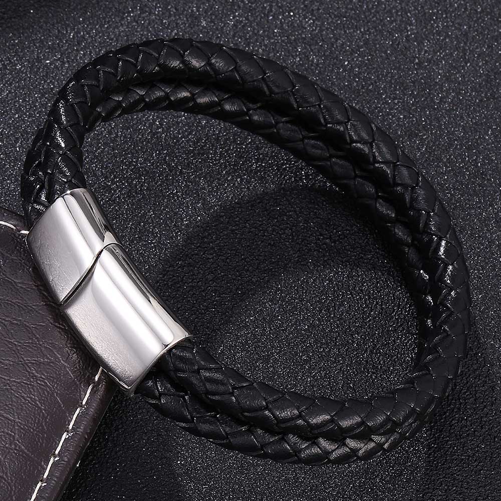 Double Layer Braided Black Men Genuine Leather Bracelet Charms Man Jewelry Bracelet Gift 165mm чорний
Double Layer Braided Black Men Genuine Leather Bracelet Charms Man Jewelry Bracelet Gift 165mm чорний