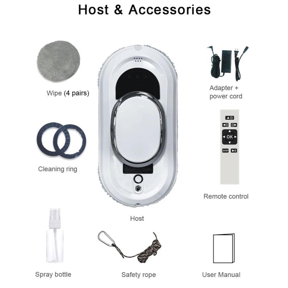 Intelligent Window Cleaning Robot Vacuum Cleaner Robot Window Cleaner Electric Glass Remote Control for Home KR&Yes білий
Intelligent Window Cleaning Robot Vacuum Cleaner Robot Window Cleaner Electric Glass Remote Control for Home KR&Yes білий