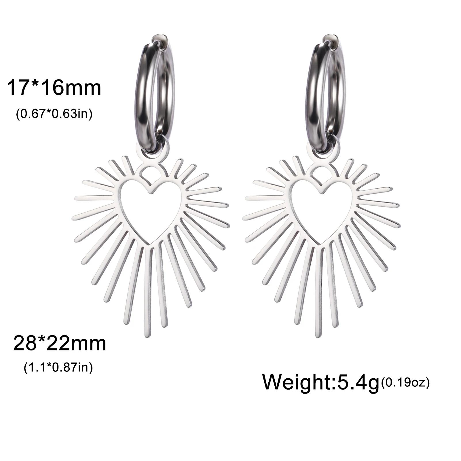 Skyrim Geometric Heart Sun Pendant Drop Earrings Stainless Steel Women Hoop Earring Waterproof Fashion Wedding Zircon Wholesale
Skyrim Geometric Heart Sun Pendant Drop Earrings Stainless Steel Women Hoop Earring Waterproof Fashion Wedding Zircon Wholesale