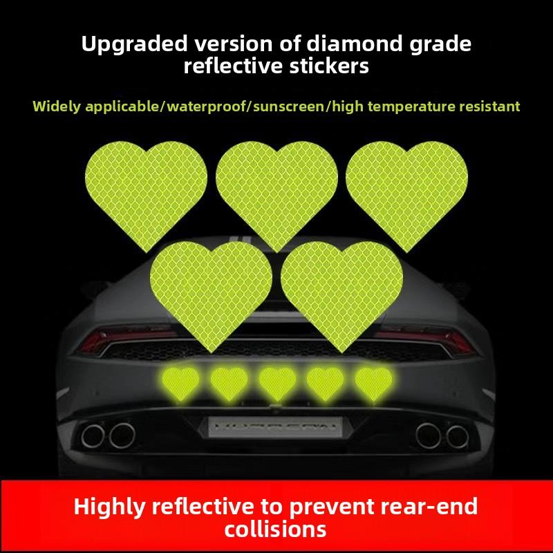 Car heart-shaped reflective night safety warning electric scooter helmet paper motorcycle tail box rear decorative sticker
Car heart-shaped reflective night safety warning electric scooter helmet paper motorcycle tail box rear decorative sticker