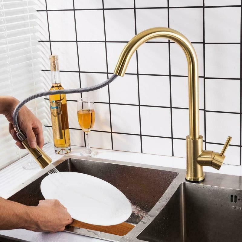 Pull Out Sensor Black Kitchen Sink Faucet 304 Stainless Steel Sensitive Touch Control Hot Cold Water Mixer Faucet Brushed Gold
Pull Out Sensor Black Kitchen Sink Faucet 304 Stainless Steel Sensitive Touch Control Hot Cold Water Mixer Faucet Brushed Gold