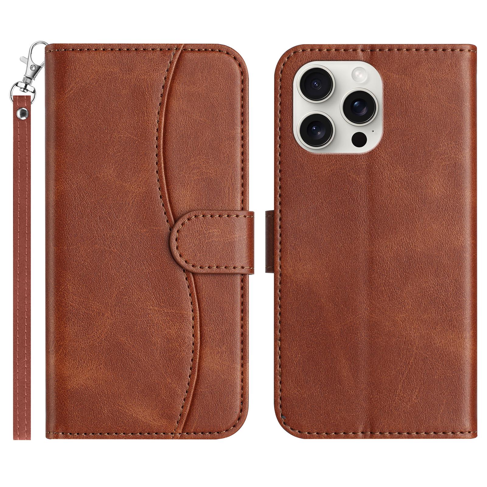 For iPhone 16 Pro Max Stand Case with Strap PU Leather Wallet Phone Cover S Shape Stitching Design Coffee
For iPhone 16 Pro Max Stand Case with Strap PU Leather Wallet Phone Cover S Shape Stitching Design Coffee