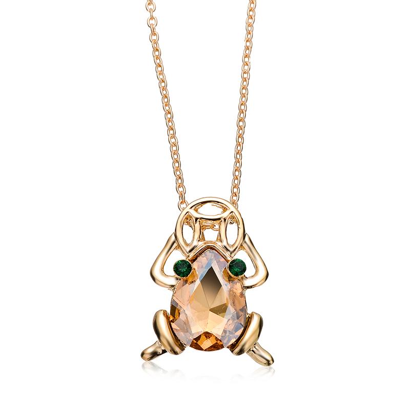 Funny Crystal Frog Shaped Pendant Necklace Golden Toad Rich Design Jewelry 50cm
Funny Crystal Frog Shaped Pendant Necklace Golden Toad Rich Design Jewelry 50cm