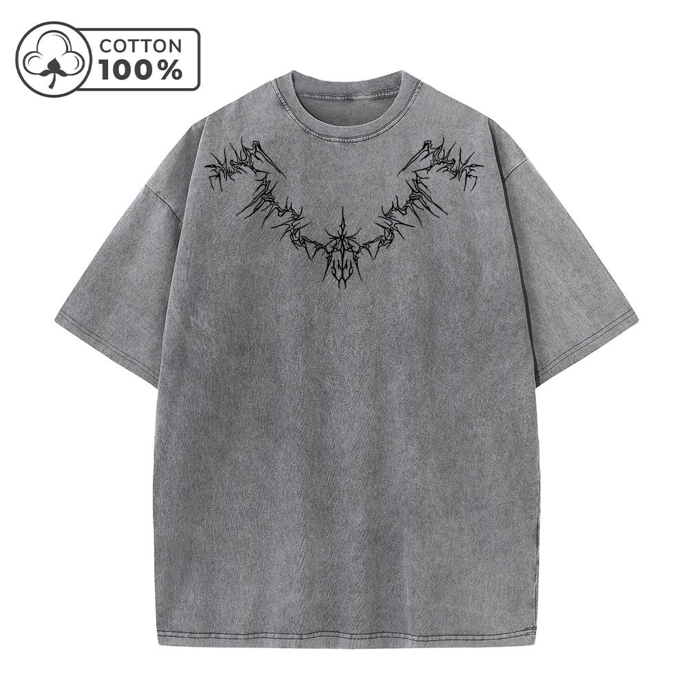 Mens Personalized Thorn Print Washed TShirt Retro Distressed Casual Pure Cotton Crew Neck Short Sleeve Summer Commute Loose To S
Mens Personalized Thorn Print Washed TShirt Retro Distressed Casual Pure Cotton Crew Neck Short Sleeve Summer Commute Loose To S
