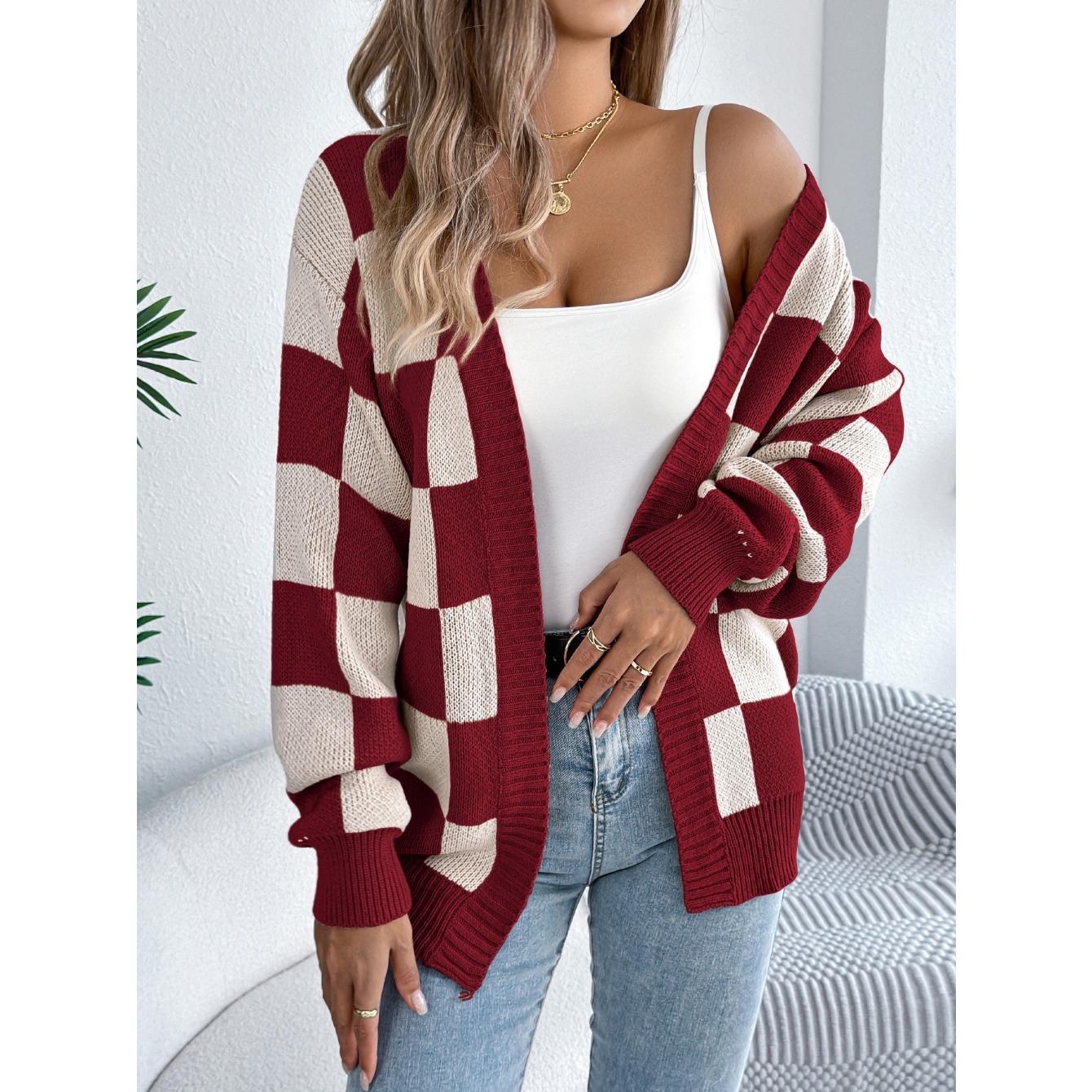 GMXIA Autumn and Winter Color-blocking Checkered Lantern Sleeve Cardigan Sweater Mid-length Coat Women s Wear XL
GMXIA Autumn and Winter Color-blocking Checkered Lantern Sleeve Cardigan Sweater Mid-length Coat Women s Wear XL