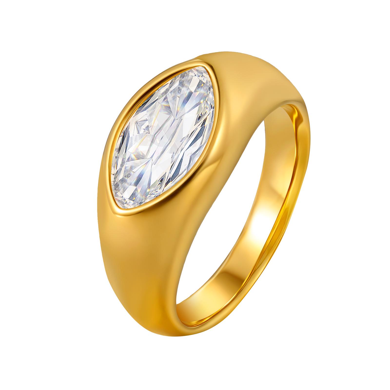 Horse Eye Seal Ring, Cubic Zirconia Gold Plated Ring for Women, Stainless Steel, Hypoallergenic Pinky Finger Ring Waterproof US Ring Size 06
Horse Eye Seal Ring, Cubic Zirconia Gold Plated Ring for Women, Stainless Steel, Hypoallergenic Pinky Finger Ring Waterproof US Ring Size 06