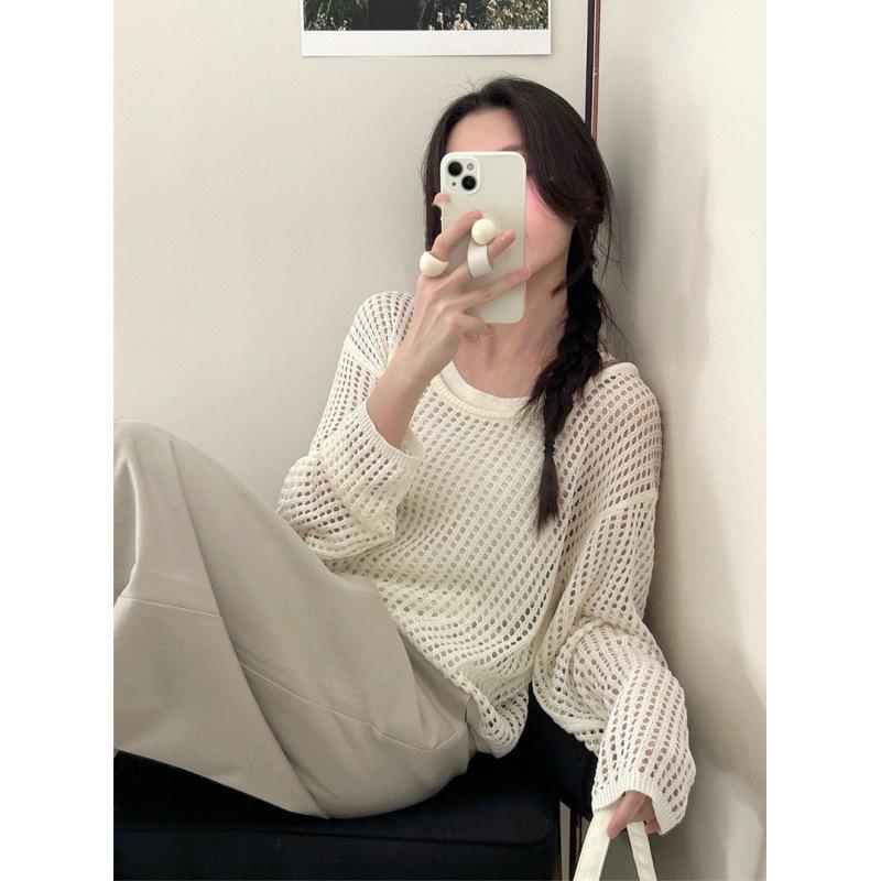 Spring and summer hollow versatile sling vest two-piece top new round neck gentle sunscreen knitted sweater women average size 54-173
Spring and summer hollow versatile sling vest two-piece top new round neck gentle sunscreen knitted sweater women average size 54-173