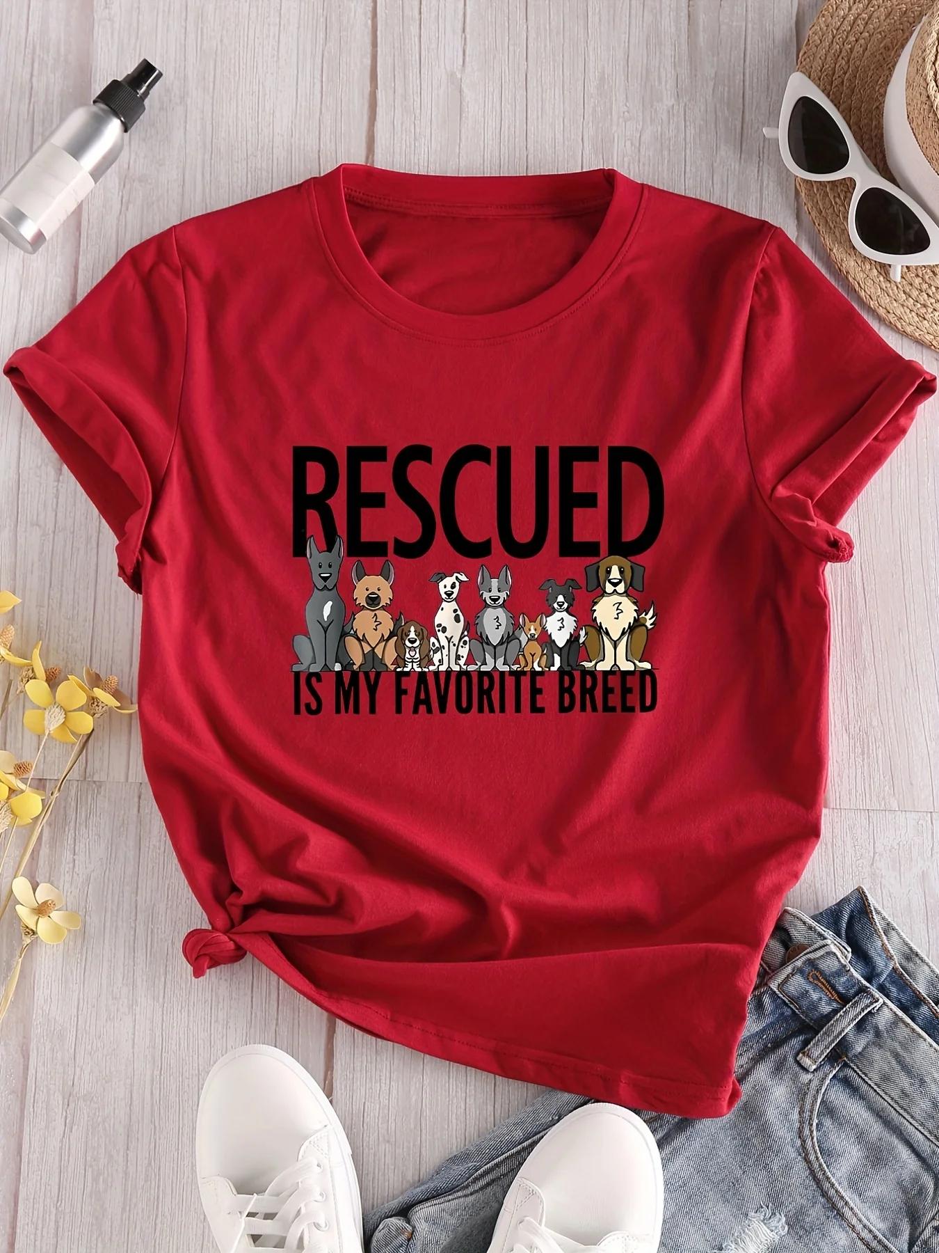Футболка с круглым вырезом и принтом RESCUED & Dogs, повседневный топ с коротким рукавом для весны и лета, женская одежда S
Футболка с круглым вырезом и принтом RESCUED & Dogs, повседневный топ с коротким рукавом для весны и лета, женская одежда S