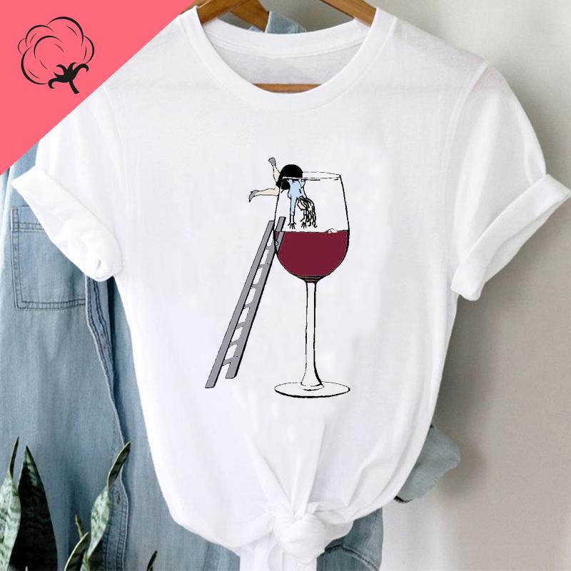Cartoon Wine Fun Fashion Clothing Summer Fashion Tshirt Cotton Shortsleeved Roundneck Womens Top S
Cartoon Wine Fun Fashion Clothing Summer Fashion Tshirt Cotton Shortsleeved Roundneck Womens Top S