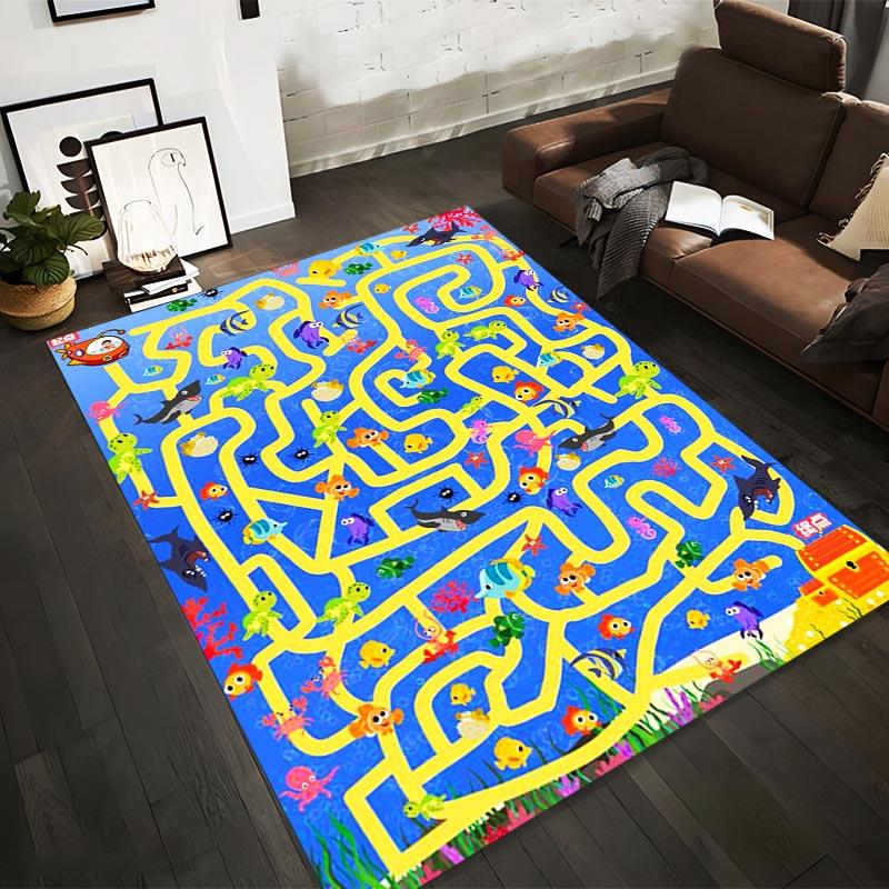 Underwater Maze Carpet with Colorful Animals and Sea Life Pattern Suitable for use as an anti-slip for living room bedroom sofas 40x60cm( 15x23in )
Underwater Maze Carpet with Colorful Animals and Sea Life Pattern Suitable for use as an anti-slip for living room bedroom sofas 40x60cm( 15x23in )