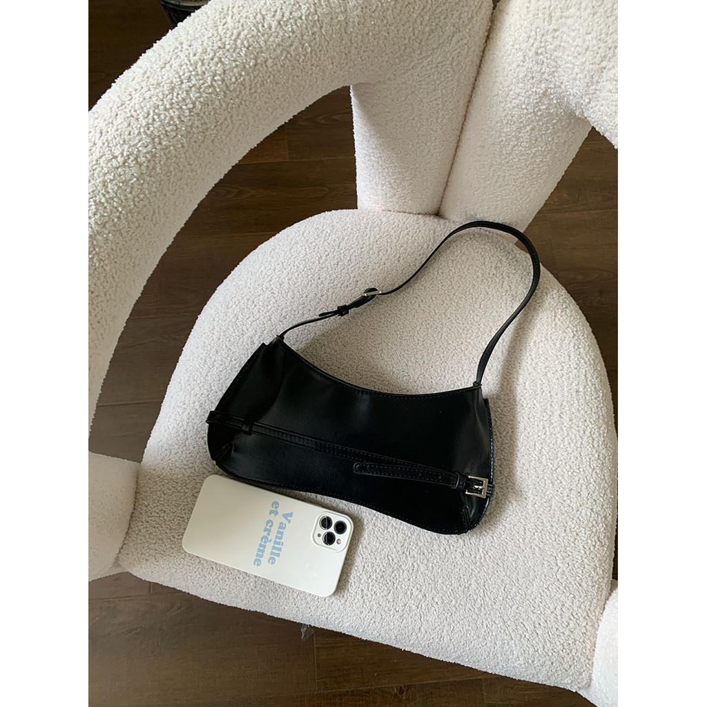 IELGY Французская нишевая красная свадебная сумка, модная красная сумка через плечо, сумка-багет в стиле ретро, сумка подмышки премиум-класса чёрный