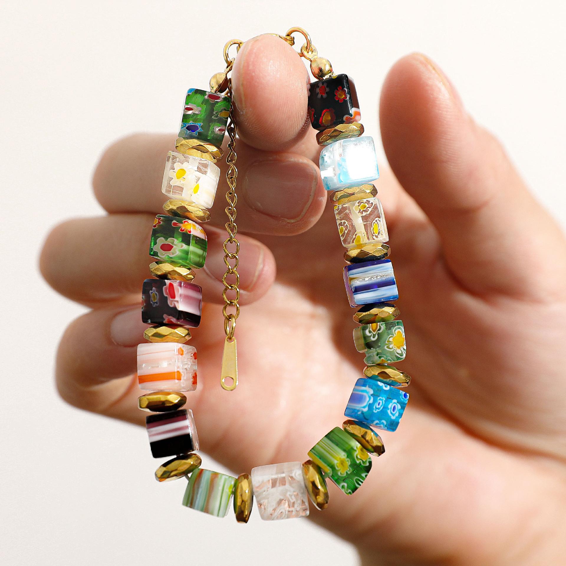 Handmade Murano Thousand Flowers Glazed Bead Bracelet Fashion Beaded Diy Personalized Crystal Bracelet
Handmade Murano Thousand Flowers Glazed Bead Bracelet Fashion Beaded Diy Personalized Crystal Bracelet