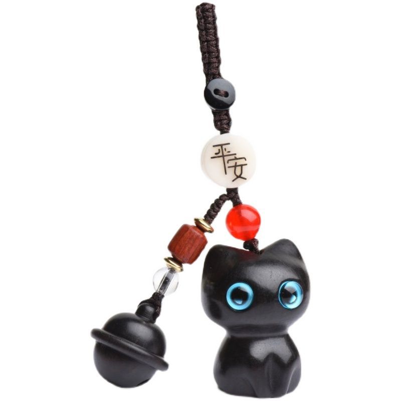 Wooden Cat Figurine Decor Miniature Cute Bell Lucky Cat Ornament Creative DIY Keychain Pendant Accessories Gifts for Couples
Wooden Cat Figurine Decor Miniature Cute Bell Lucky Cat Ornament Creative DIY Keychain Pendant Accessories Gifts for Couples