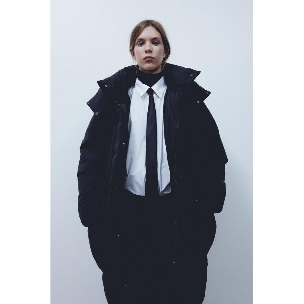 Пальто-пуховик HM oversize черного цвета