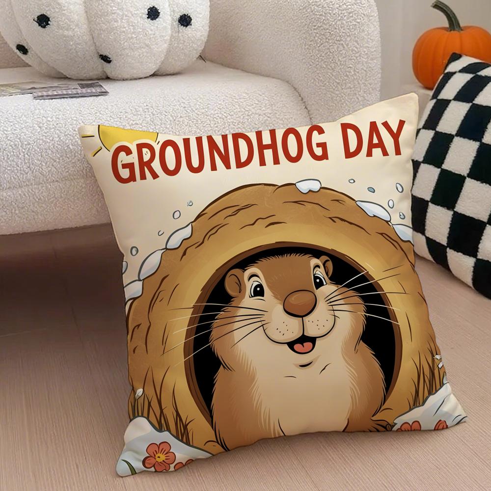Happy Groundhog Day PPunxsutawney Phil Cushion Cover Throw Pillow Cover Hidden Button Durable Polyester Chair Cushion 30X30cm
Happy Groundhog Day PPunxsutawney Phil Cushion Cover Throw Pillow Cover Hidden Button Durable Polyester Chair Cushion 30X30cm