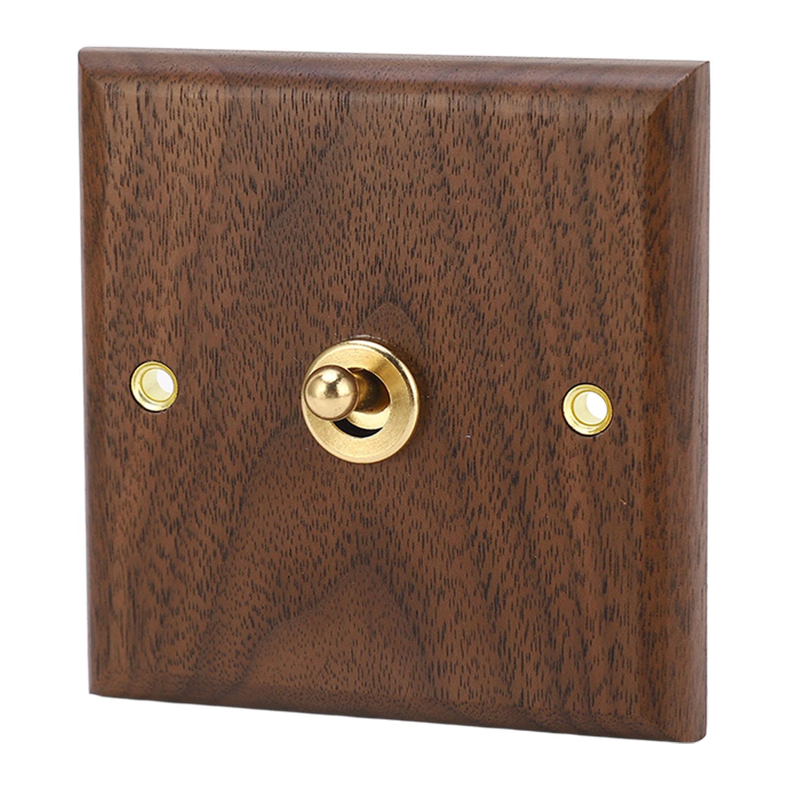 Toggle Switch Retro Single Toggle Switch Socket 250V with Hand Made Wood Walnut Wall Panel Switch Plate Antique Home Decoration 250
Toggle Switch Retro Single Toggle Switch Socket 250V with Hand Made Wood Walnut Wall Panel Switch Plate Antique Home Decoration 250