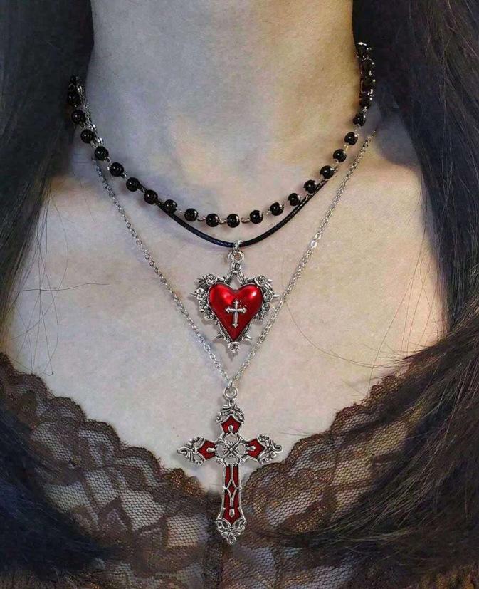 3pcs Set Charm Goth Red Drip Glaze Hollowed-out Heart-shaped Cross Pendant Multi-layer Fold Wear Necklace for Women Jewelry Sets красный
3pcs Set Charm Goth Red Drip Glaze Hollowed-out Heart-shaped Cross Pendant Multi-layer Fold Wear Necklace for Women Jewelry Sets красный
