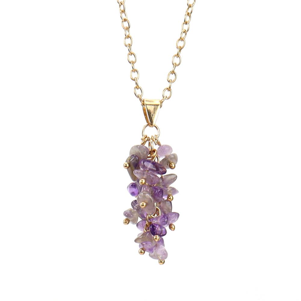 Handmade Curved Needle Gold Crystal Gravel Fringed Grape String 9-Character Needle Natural Stone Necklace N135 Pure natural
Handmade Curved Needle Gold Crystal Gravel Fringed Grape String 9-Character Needle Natural Stone Necklace N135 Pure natural