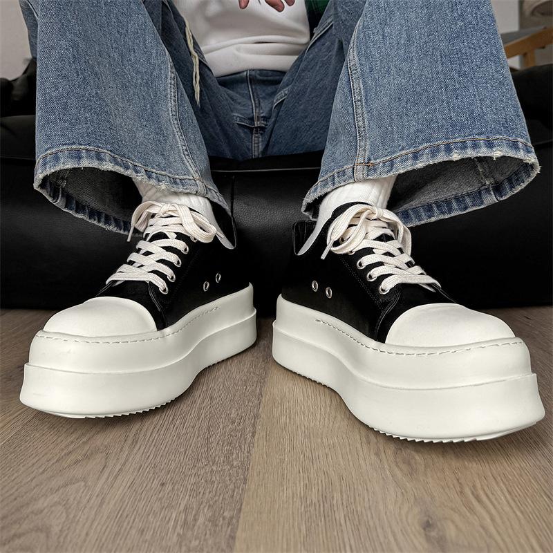 Подошва на платформе с большой головкой парусиновые туфли нишевая американская обувь для улицы универсальная высота для поездок на работу досуг 18454-18452-J 38 чёрный