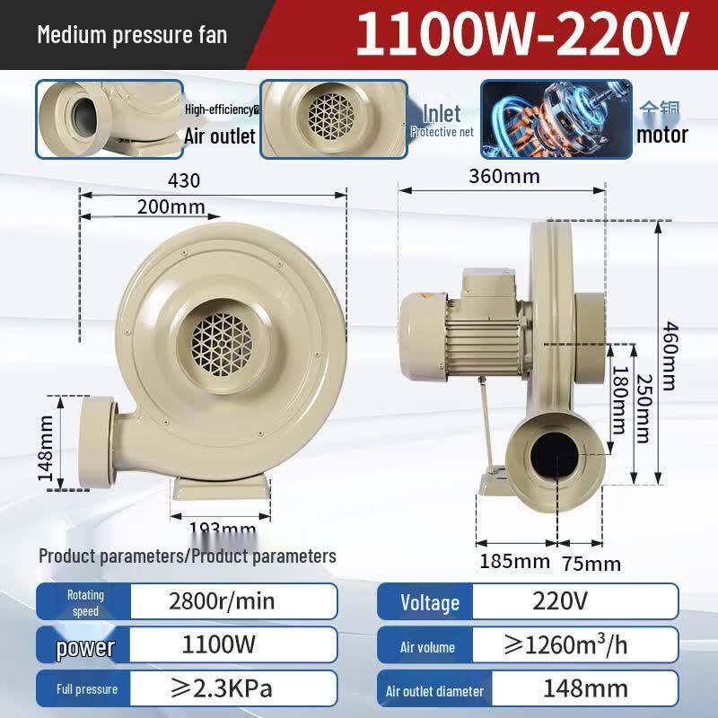 Jinglian Industrial Medium Pressure Blower Fan CN plug (adapter included)
Jinglian Industrial Medium Pressure Blower Fan CN plug (adapter included)