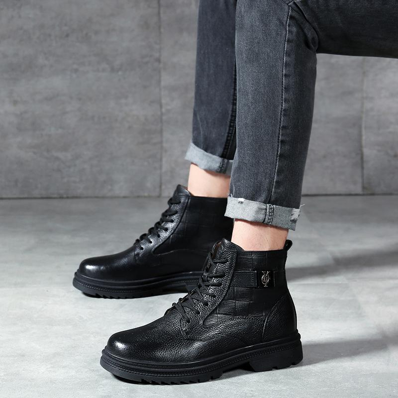 Men s cotton shoes winter velvet warm high-top first-layer cowhide Martin boots fur integrated snow boots men s casual leather boots 38
Men s cotton shoes winter velvet warm high-top first-layer cowhide Martin boots fur integrated snow boots men s casual leather boots 38