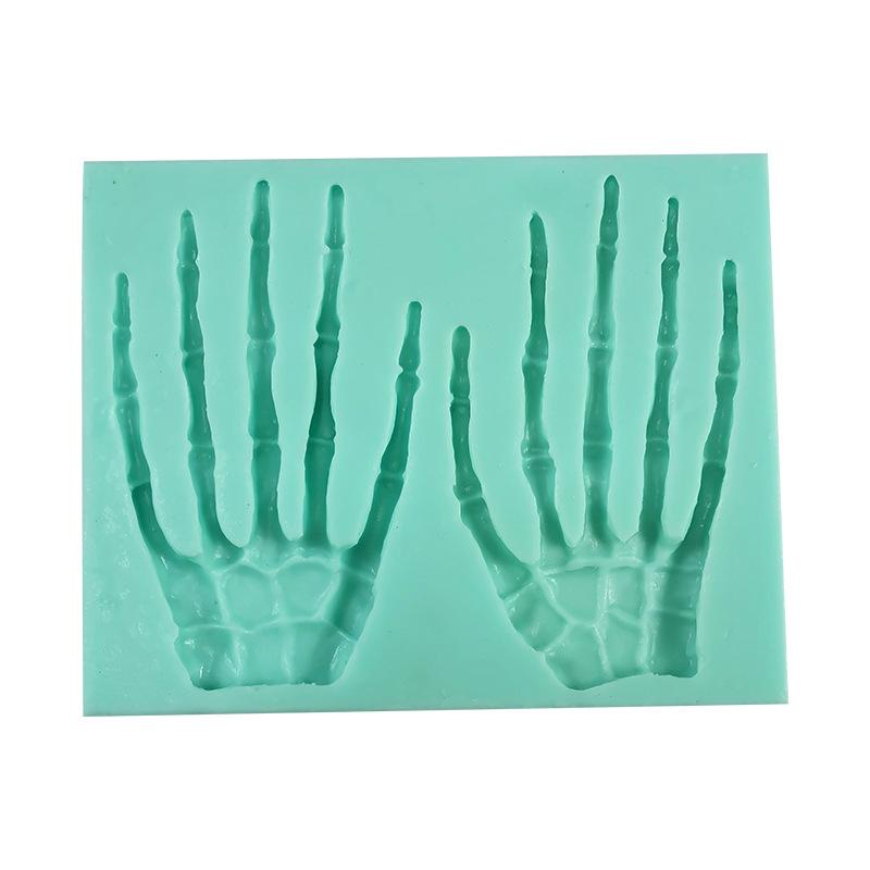 1 шт., силиконовая форма для Хэллоуина с черепом, инструменты для украшения торта из помадки, формы для шоколадных конфет, мастики синий