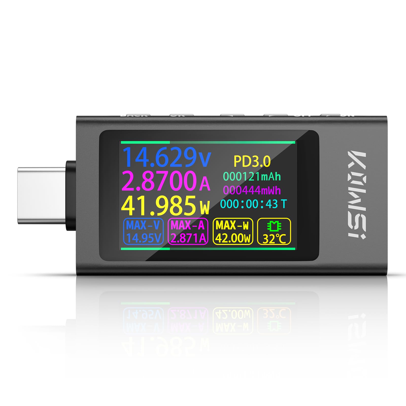 YEREADW 240W USB-C Checker Type-C Voltage and Current Tester with Curve Display and Ripple Screen. Real-time current and power monitoring, fast chargi
YEREADW 240W USB-C Checker Type-C Voltage and Current Tester with Curve Display and Ripple Screen. Real-time current and power monitoring, fast chargi