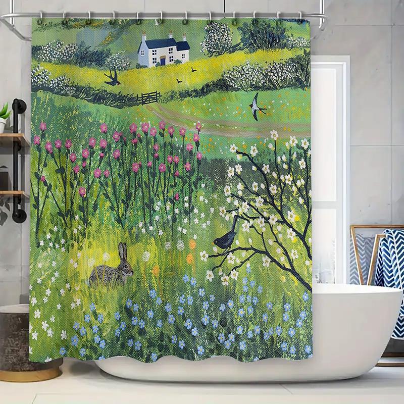 Floral Rabbit Deer Forest Landscape Shower Curtain Vintage Nature Botanical Backdrop Rustic Farmhouse Bathroom Decor W60H190(CM)-1 Pcs
Floral Rabbit Deer Forest Landscape Shower Curtain Vintage Nature Botanical Backdrop Rustic Farmhouse Bathroom Decor W60H190(CM)-1 Pcs