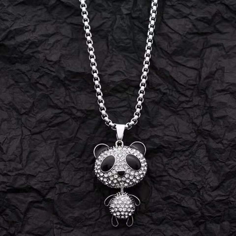 New necklace cute diamond-encrusted panda pendant male tide hip-hop pendant long sweater chain couple accessories
New necklace cute diamond-encrusted panda pendant male tide hip-hop pendant long sweater chain couple accessories