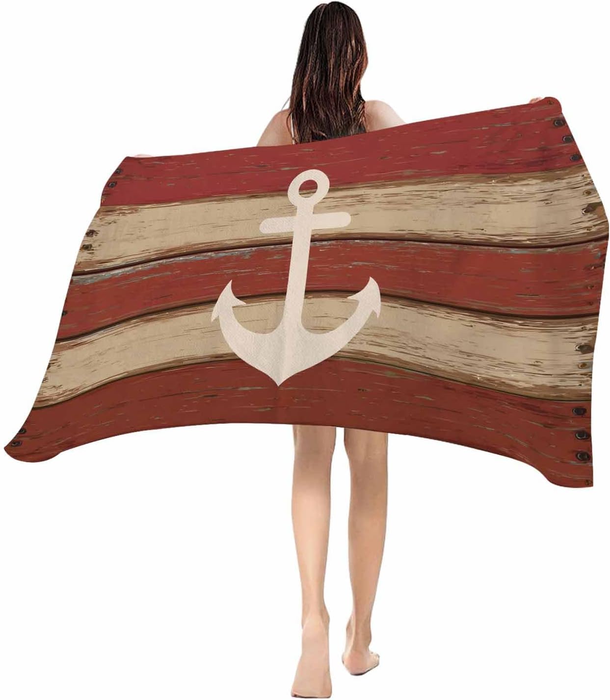 Beach Towel Nautical Anchor Bath Pool Towels Red Vintage Rustic Wood Grain Soft Absorbent Beach Towel Lightweight Large Quick W40*H60(CM)
Beach Towel Nautical Anchor Bath Pool Towels Red Vintage Rustic Wood Grain Soft Absorbent Beach Towel Lightweight Large Quick W40*H60(CM)