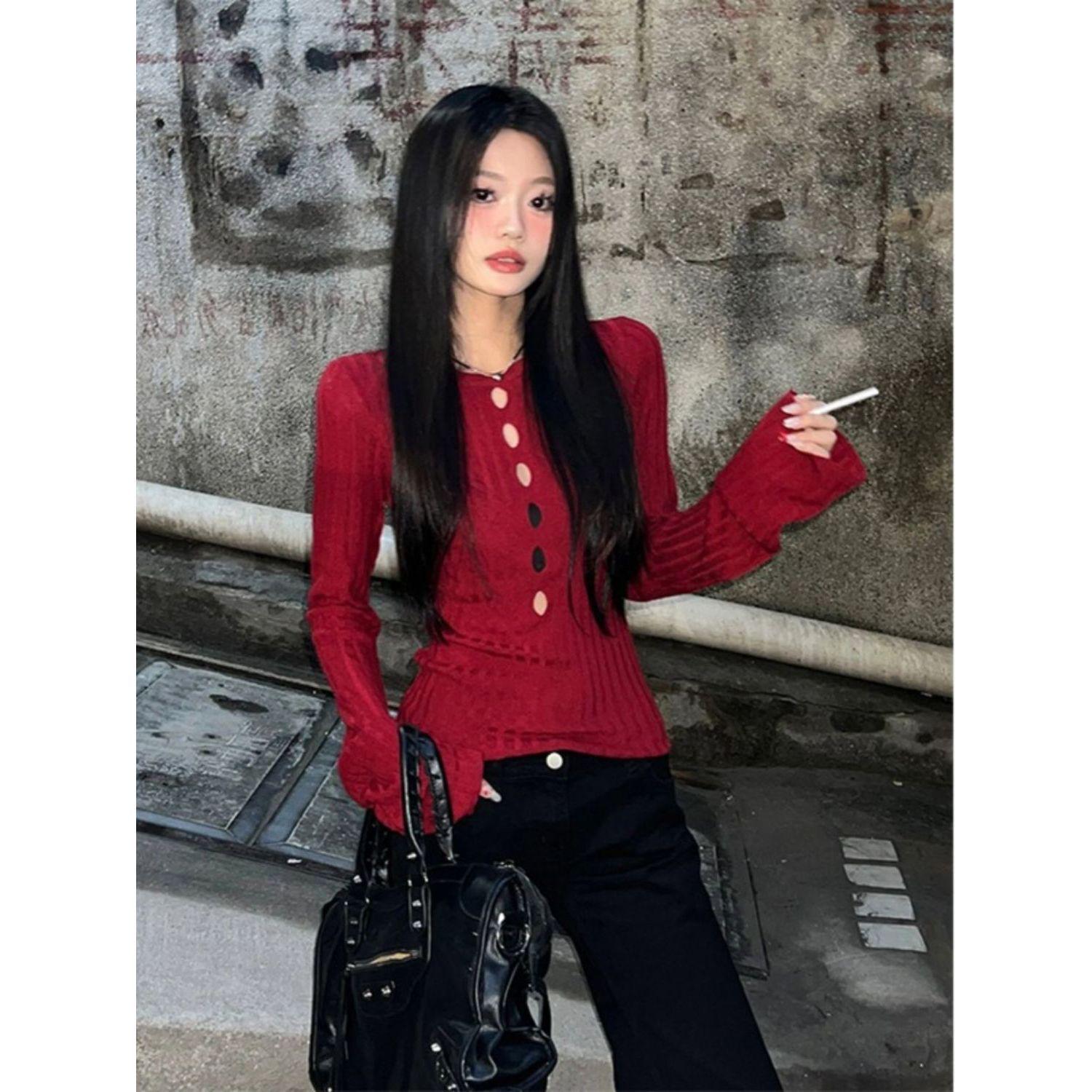 American Spicy Sweetheart Knit Cutout Cardigan: Slim Fit Autumn Design for Women One Size чёрный
American Spicy Sweetheart Knit Cutout Cardigan: Slim Fit Autumn Design for Women One Size чёрный