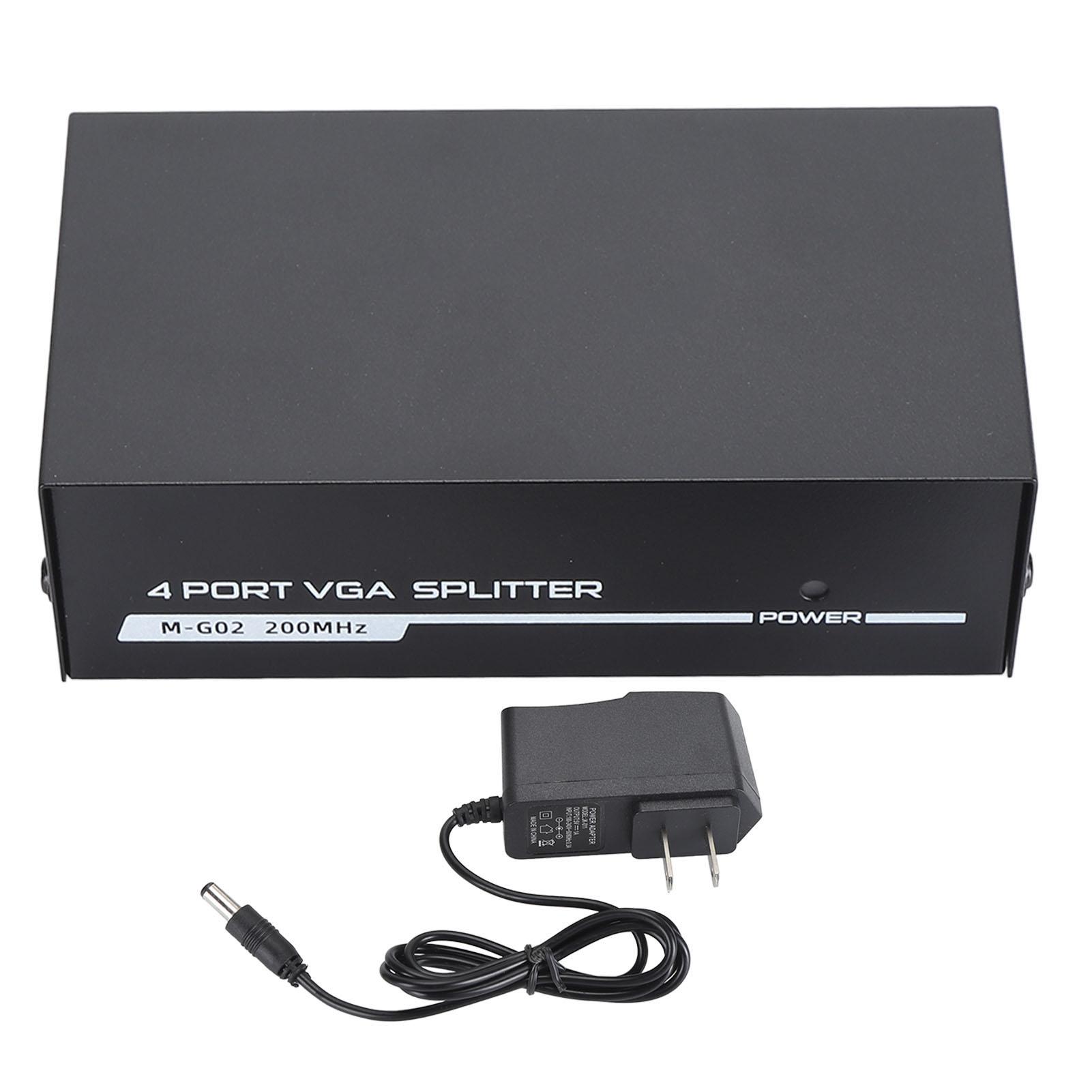 4-портовый VGA-разветвитель 1 вход 4 выхода 1920X1440 200 МГц полоса пропускания HD видеоразветвитель US Plug
4-портовый VGA-разветвитель 1 вход 4 выхода 1920X1440 200 МГц полоса пропускания HD видеоразветвитель US Plug