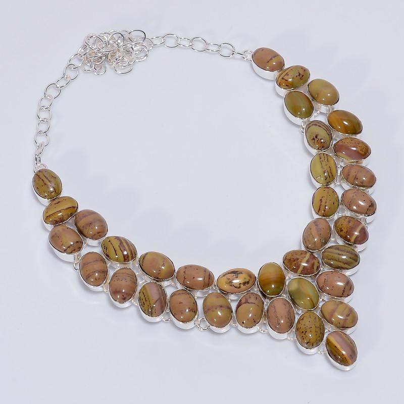 Dazzling Top Grade Qualite 100% Natural Cherry Creek Jasper Oval Shape Ethnic Style Handmade Jewelry 925 Steling Silver Necklace 19 WSJ5138 срібний
Dazzling Top Grade Qualite 100% Natural Cherry Creek Jasper Oval Shape Ethnic Style Handmade Jewelry 925 Steling Silver Necklace 19 WSJ5138 срібний