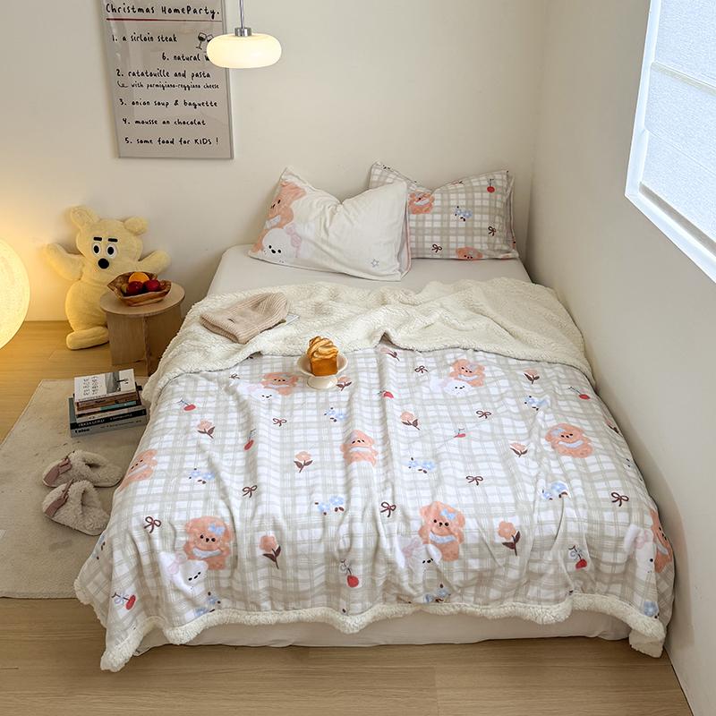 Забавный мультяшный медведь плед зимнее теплое мягкое уютное фланелевое одеяло домашний диван декор кровать одеяла подарки для детей мальчиков девочек 70x100cm (28x39in)