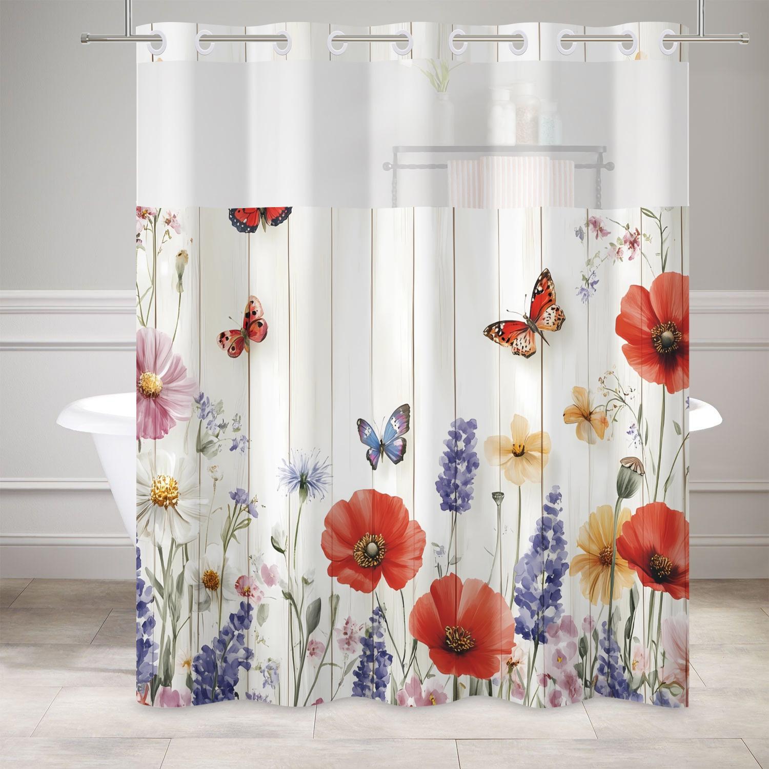 Elegant Floral Shower Curtain Double Layer Waterproof Watercolour Plants Modern Bath Curtain Polyester Home Bathroom Decoration W60H190(CM)-1 Pcs
Elegant Floral Shower Curtain Double Layer Waterproof Watercolour Plants Modern Bath Curtain Polyester Home Bathroom Decoration W60H190(CM)-1 Pcs