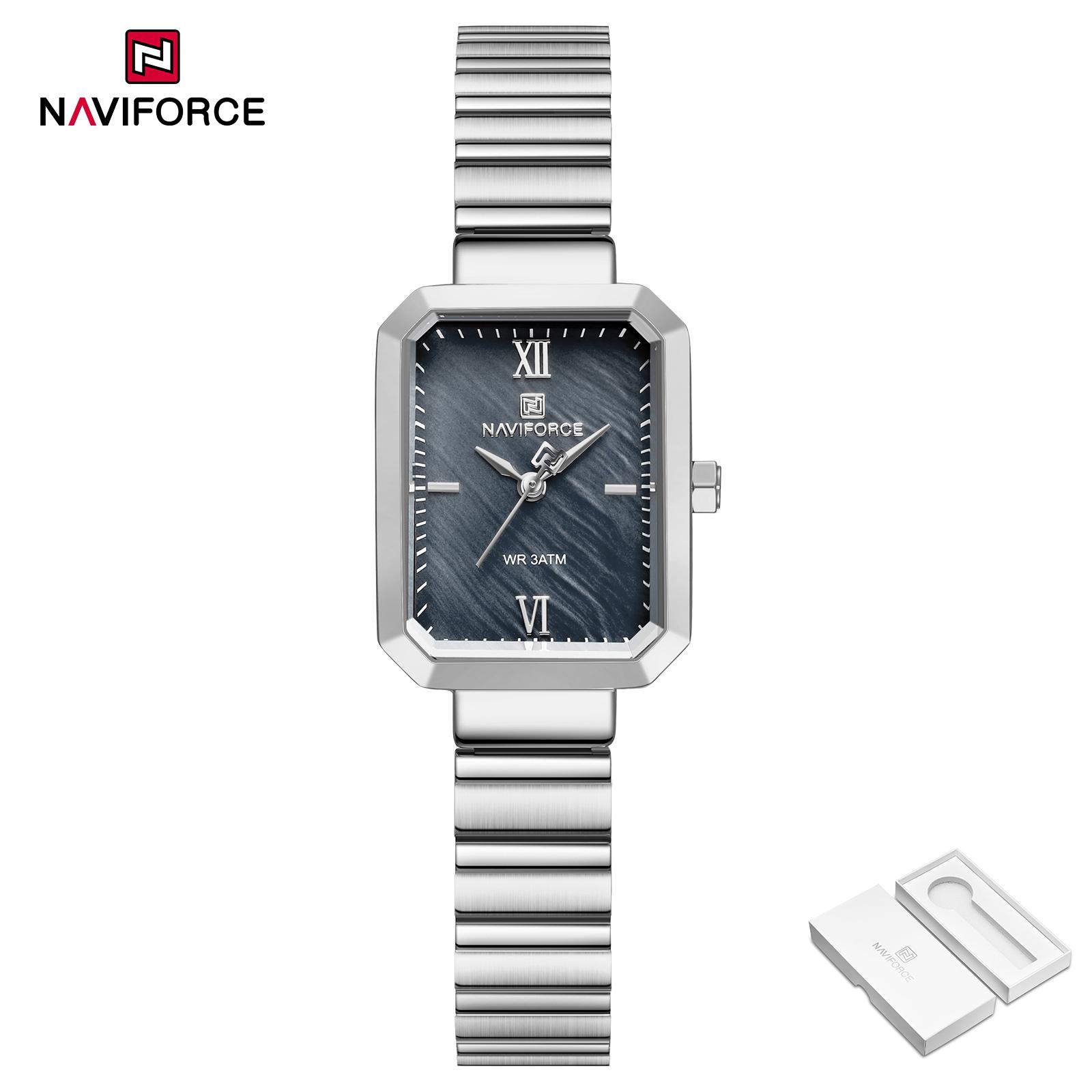 NAVIFORCE Women Quartz Watch Elegant Square Case Simple Dial Stainless Steel Strap Waterproof 30m Fashionable Casual Women s Watch NF5050 срібний/чорний
NAVIFORCE Women Quartz Watch Elegant Square Case Simple Dial Stainless Steel Strap Waterproof 30m Fashionable Casual Women s Watch NF5050 срібний/чорний