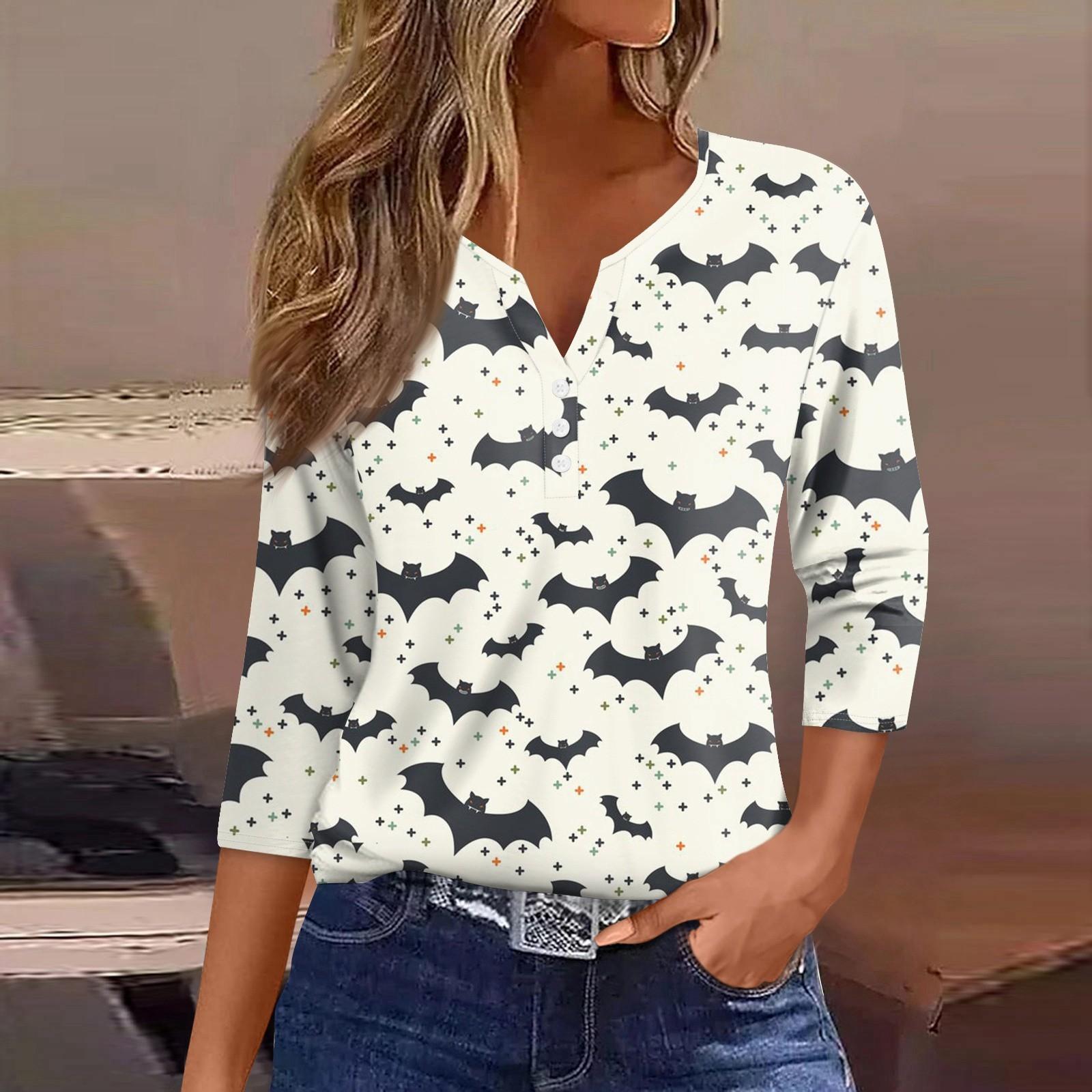 Жен. Футболка Футболка Хэллоуин С принтом Пуговицы Рукав 3/4 Повседневные Выходные Мода Классический Классический V-образный вырез Обычный Топ L бежевый
Жен. Футболка Футболка Хэллоуин С принтом Пуговицы Рукав 3/4 Повседневные Выходные Мода Классический Классический V-образный вырез Обычный Топ L бежевый