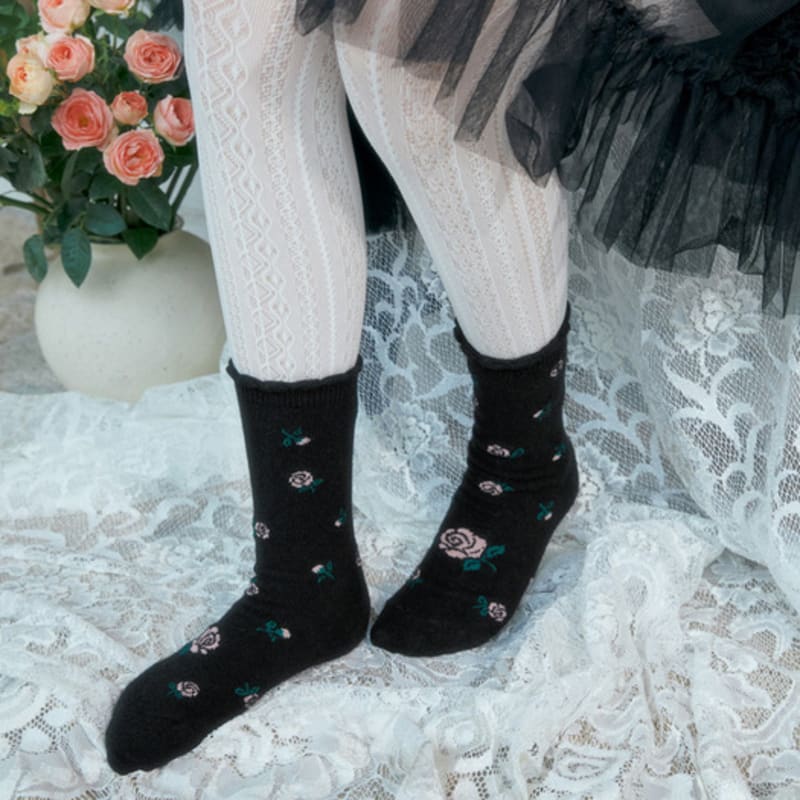 SOCKS APPEAL pink rose wool black black
SOCKS APPEAL pink rose wool black black