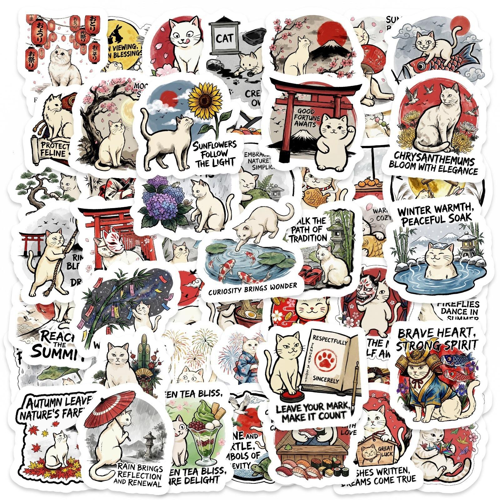50 Zephyr Healing Cat Sticker Set Japanese Cute Inspirational Hand Account Decoration Waterproof Sticker
50 Zephyr Healing Cat Sticker Set Japanese Cute Inspirational Hand Account Decoration Waterproof Sticker