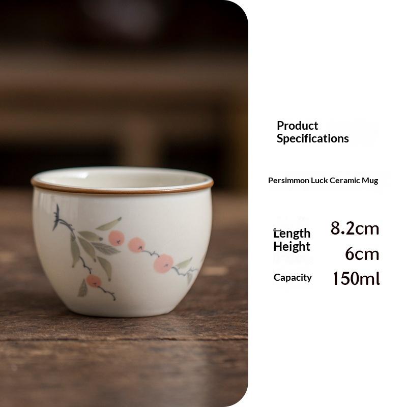 Ceramic Tea Cup Underglaze Color Persimmon Single Cup High-end Master Cup for Home New Chinoiserie Ceramic Teacup 200ml
Ceramic Tea Cup Underglaze Color Persimmon Single Cup High-end Master Cup for Home New Chinoiserie Ceramic Teacup 200ml