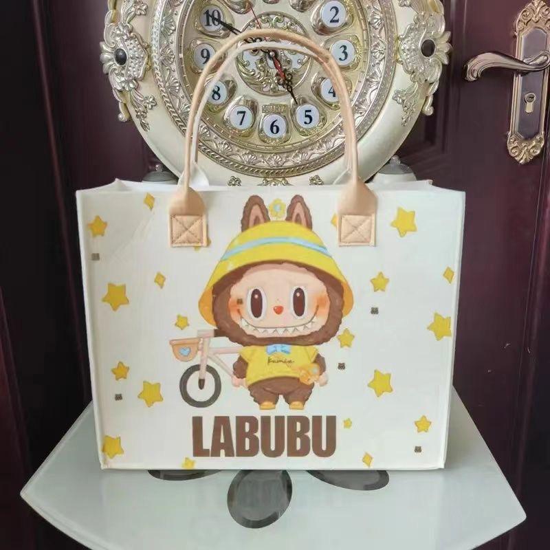 Самая продаваемая мультяшная фетровая сумка-тоут La Bu Bu с очень большой вместимостью - Высококлассная подарочная и дорожная сумка