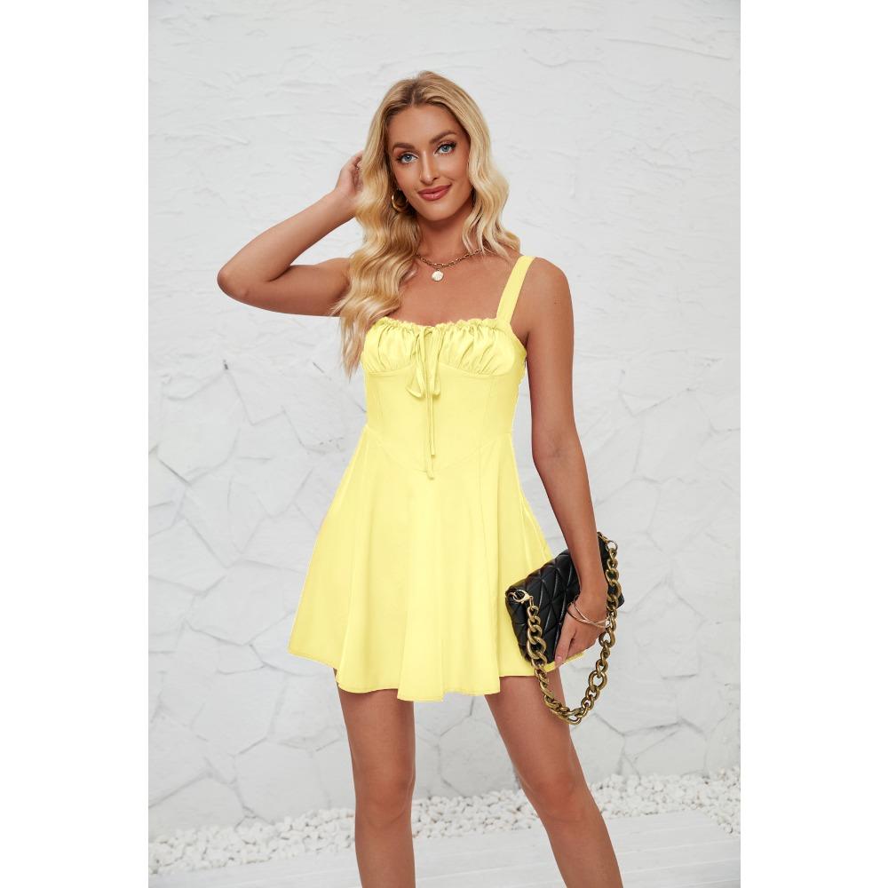 Летняя однотонная юбка трапециевидной формы без бретелек, мини-платье, юбка на подтяжках для женщин XL жёлтый
Летняя однотонная юбка трапециевидной формы без бретелек, мини-платье, юбка на подтяжках для женщин XL жёлтый