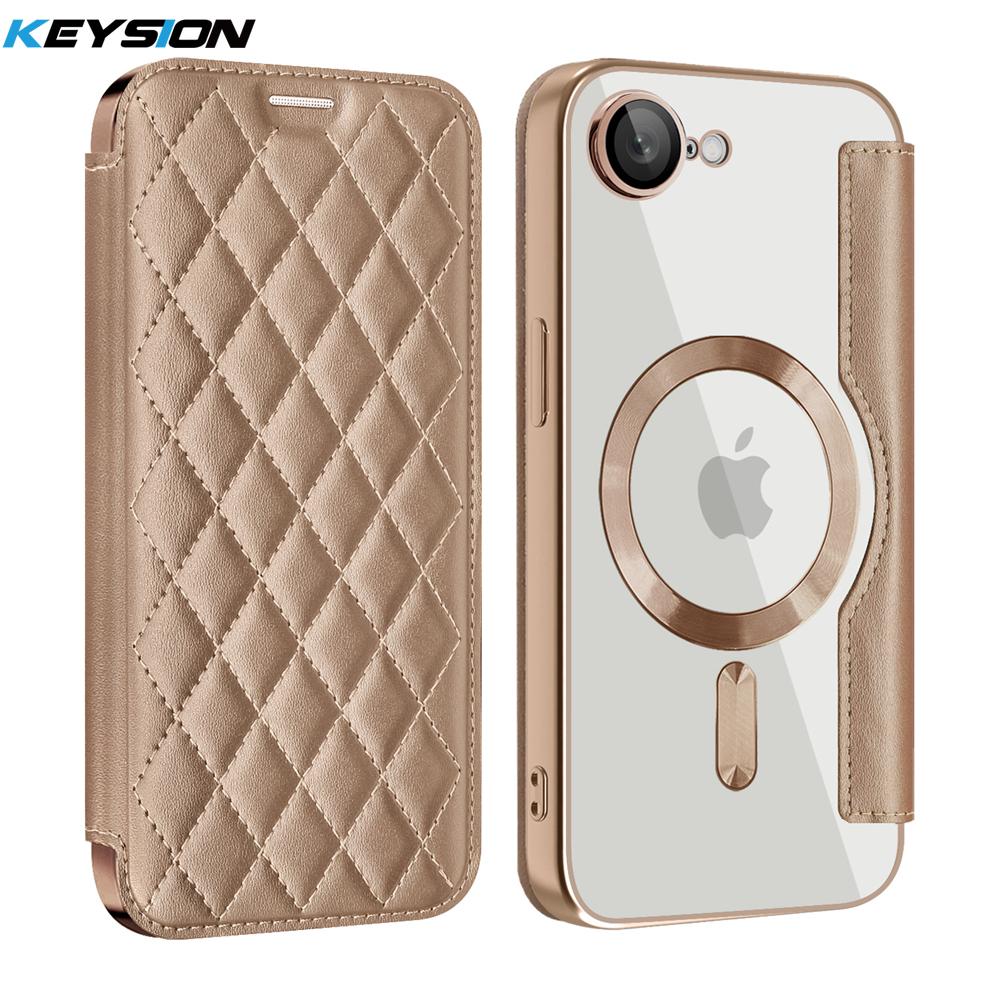 KEYSION Plating Leather Flip Wallet Case for iPhone 17e 16e Card Slot Magnetic Wireless Charging Phone Back Cover for iPhone 17e for iPhone 16e
KEYSION Plating Leather Flip Wallet Case for iPhone 17e 16e Card Slot Magnetic Wireless Charging Phone Back Cover for iPhone 17e for iPhone 16e