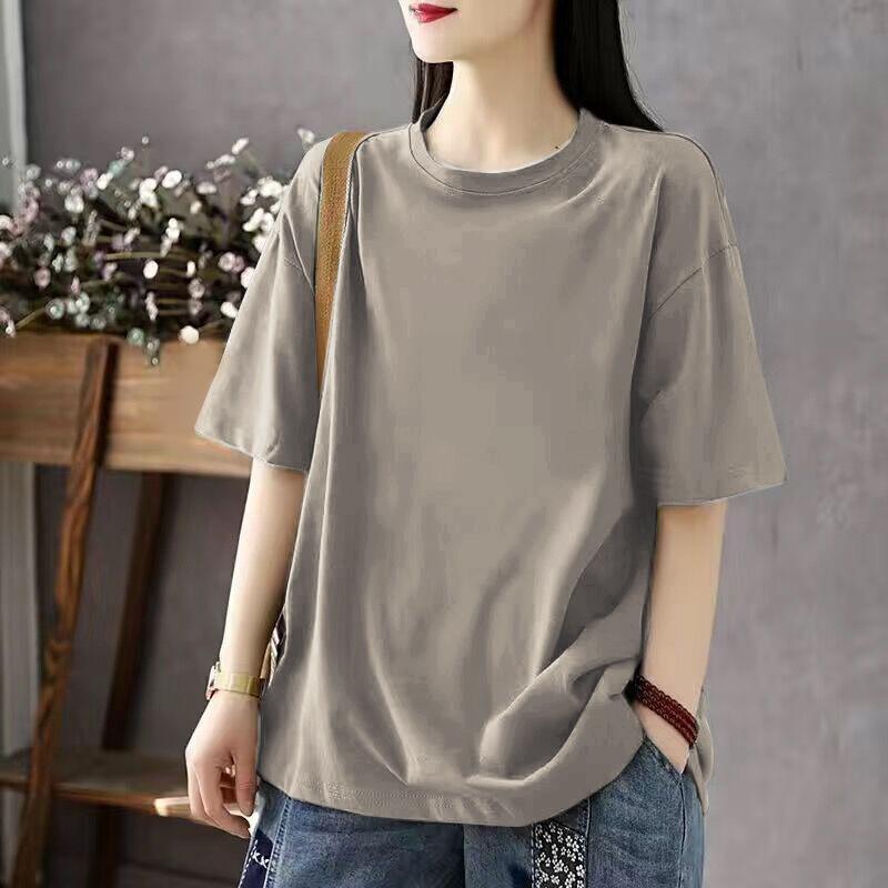 Foreign style top solid color large size short-sleeved top summer new dopamine wear casual versatile t-shirt women M хакі
Foreign style top solid color large size short-sleeved top summer new dopamine wear casual versatile t-shirt women M хакі
