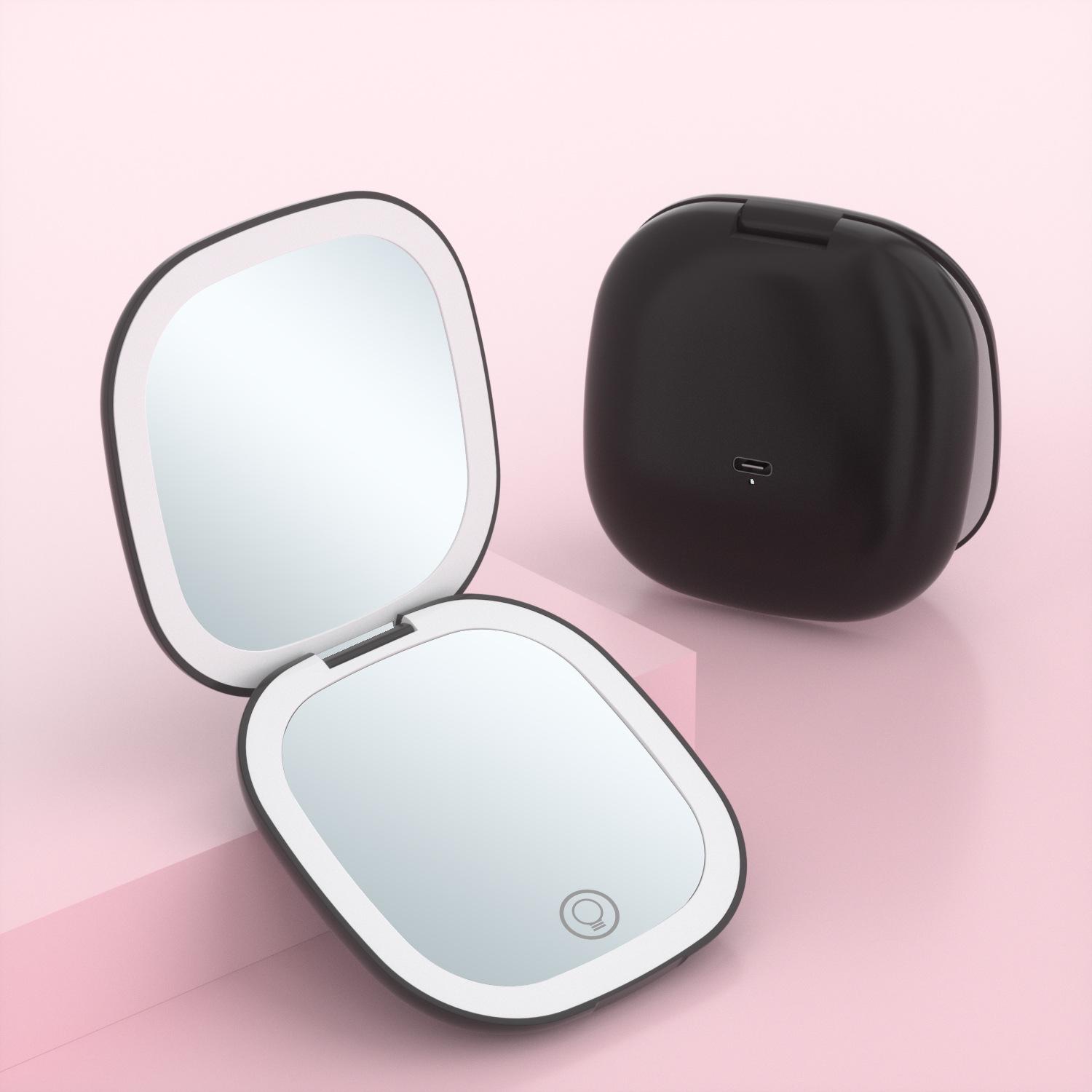 Compact LED Makeup Mirror with Fill Light, 5x Magnification, Three-Color Light, and Foldable Design.
Compact LED Makeup Mirror with Fill Light, 5x Magnification, Three-Color Light, and Foldable Design.